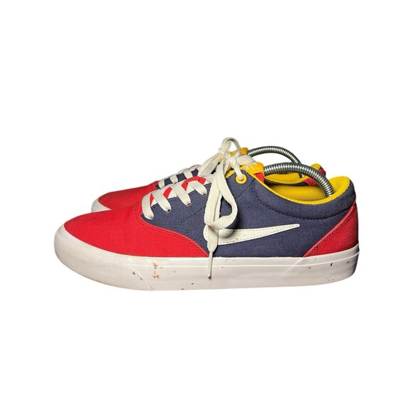 Nike Charge Solarsoft SB University Red, Navy & Yellow Canvas Shoes Men Size 9.5 - Picture 5 of 12